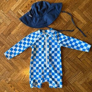 6-12 month boy swimsuit + hat